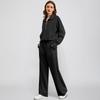 Fashionable Women's Two-piece Zipper Sweatshirt Wide-leg Sweatpants Casual Suit