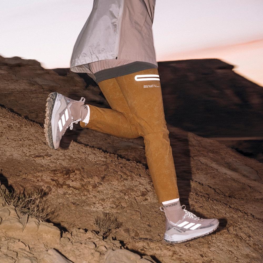 Adidas Terrex X And Wander Collaboration SS23 Logo Reflective Print Adjustable Drawstring Waist Outdoor Sports Pants Women Pants Bronze HR8409