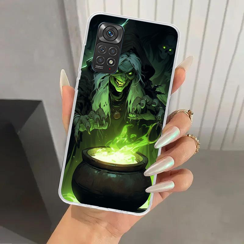 Halloween Moon Witch Horror Phone Case for Xiaomi Redmi Note 15 14 14S 13 12S 12 Pro 11S 11 Plus 11T 11E 10S Soft Funda Print Sh