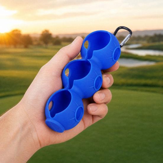 Porta Palline da Golf in Silicone con Moschettone, Contiene 3 Palline, Copertura Portapalline da Golf per Borsa da Golf, Custodia Protettiva Organizzatore Palline da Golf, Accessori da Golf