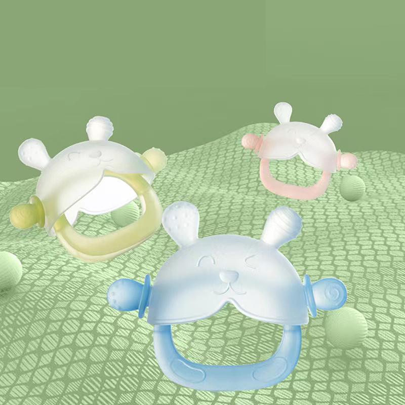 Jucării cu tije de măcinat pentru copii 0-3 ani, fabricate din silicon anti-lipire cu inel gingival pentru bebeluși din silicon tip ciupercă