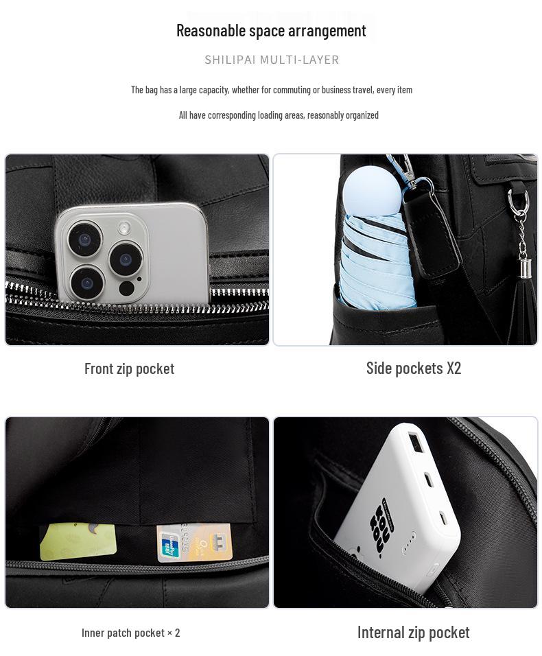 Mochila Casual Grande Capacidade Antifurto Feminina em PU - Moda 2025 para Estudantes Universitários