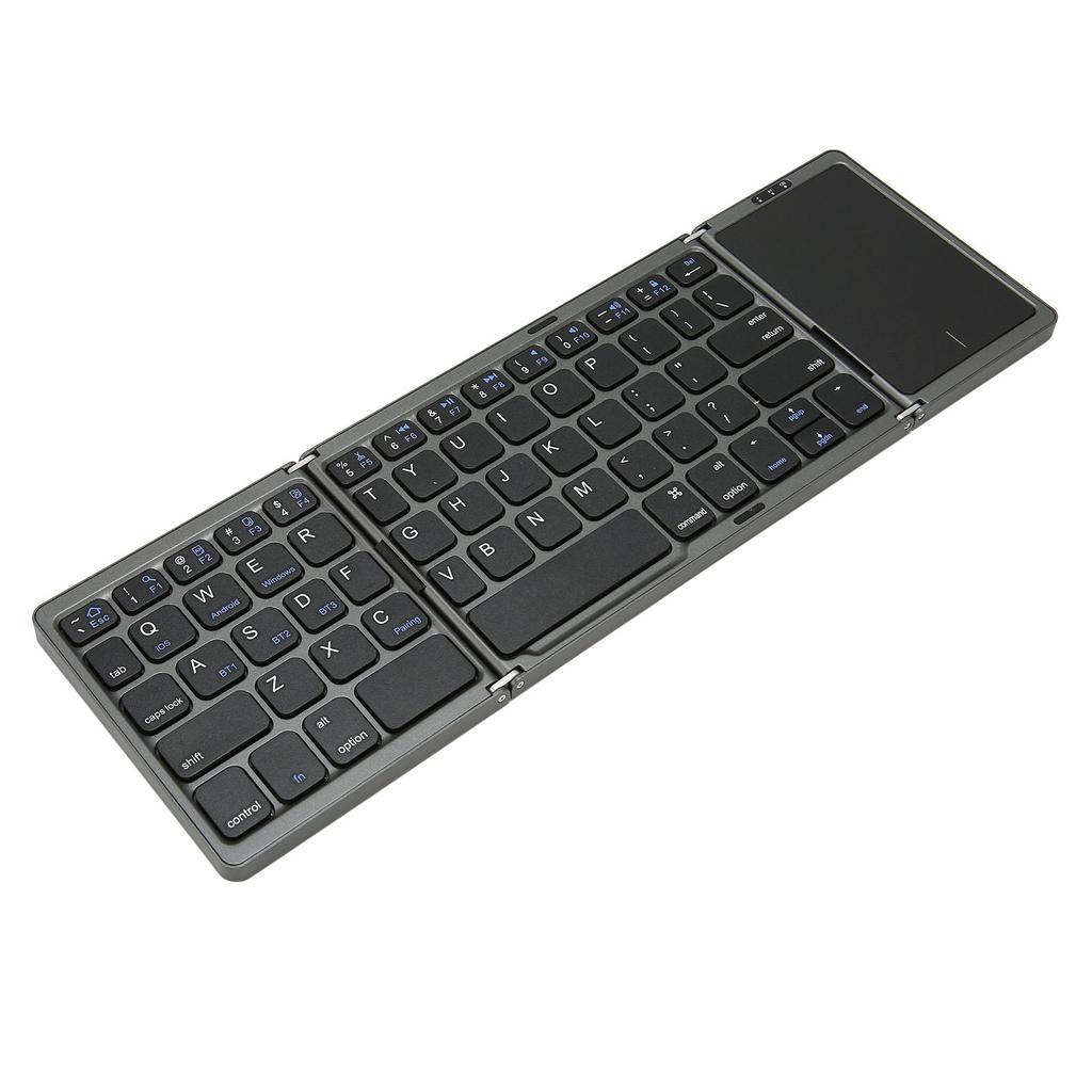 Foldable Keyboard B089T 3 Folded Touchpad Function 64 Keys Portable Type C Charging Magnetic Closure Computer Keyboard