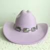 Double concave cowboy fedora western cowboy silver Ivory Silver Concho Chain Cowboy Hat wide brim riding hat cowboy hat