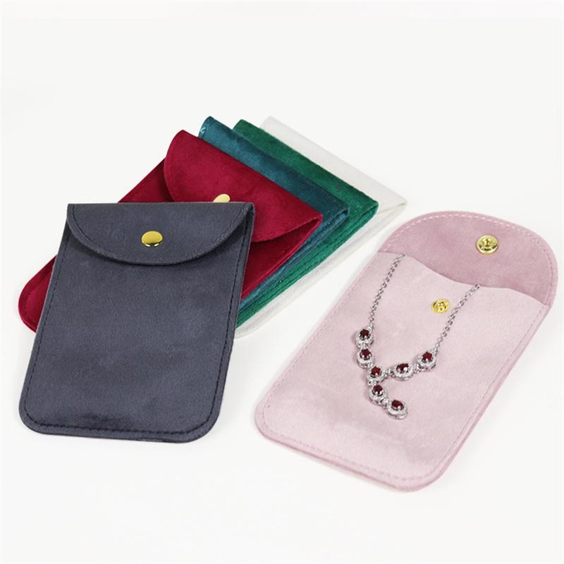 5pcsGold Buckle Jewelry Packaging, Buckle Bag, Double-sided Velvet Jewelry Bag, Ring Necklace Storage Bag, Purse Bag, Velvet Bag