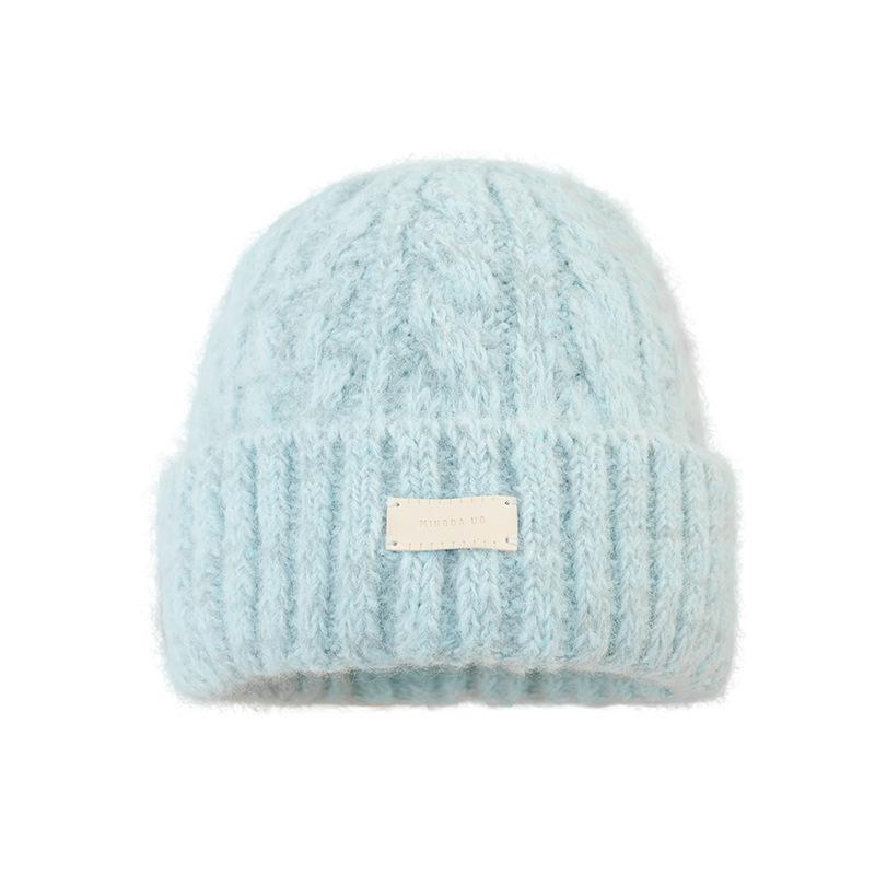 Simple twist small standard knitted pullover hat winter new Korean version ear protection wool hat ear protection lazy cold hat