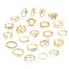 22PCS/SET Korean Exquisite Hollow Butterfly Heart Flower Knuckle Rings Set For Women Men Trendy Geometric Leaf Ring Jewelry Gift