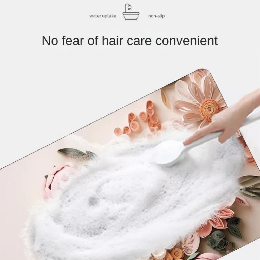 New 40x60CM Floor Mat Polyester Anti Slip Foot Pad Super Absorbent 3D Flower Bathroom Mats Shower Room Toilet