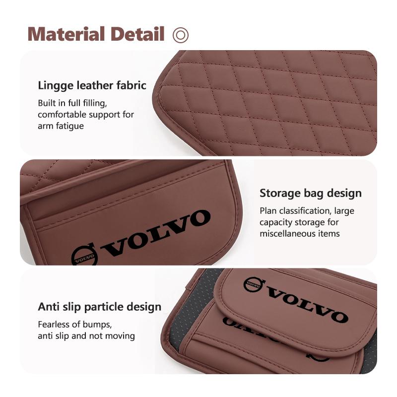 Car Armrest Box Protective Cover Leather Center Console Storage Pad For Volvo S60 S80 S90 C30 XC40 XC60 XC70 XC90 V40 V60 V90 T6