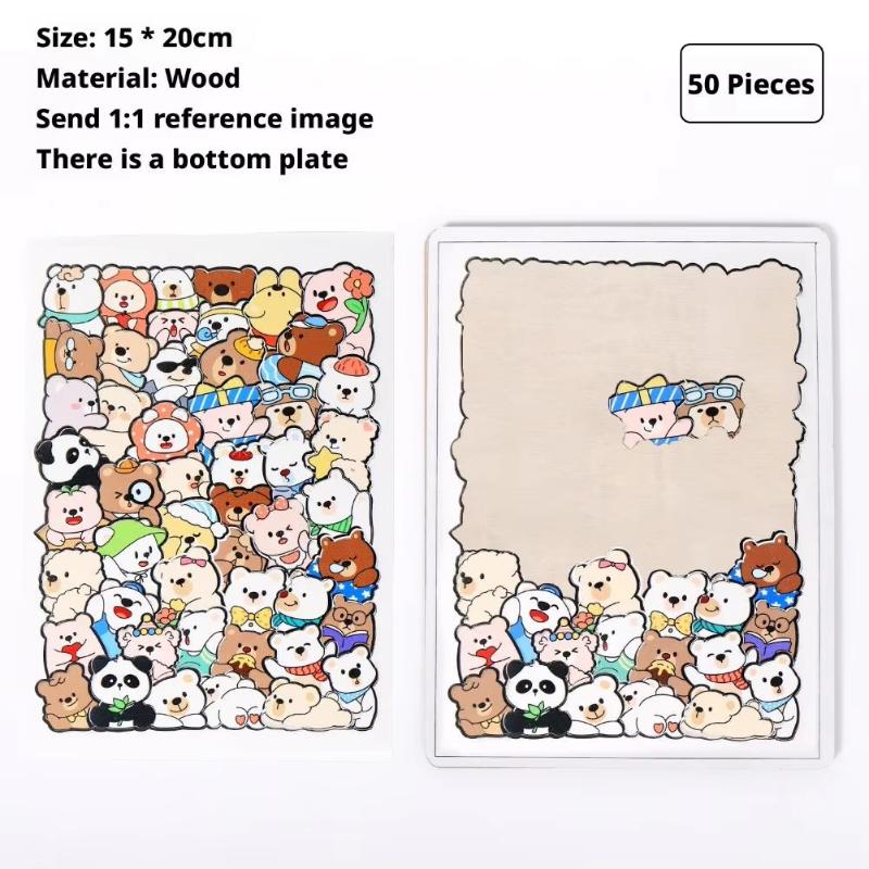 Irregular Wooden Jigsaw Puzzle Cute Animal Pattern High Difficulty Brain Teaser Toy For Kid Adults Educational Leisure Game Gift
