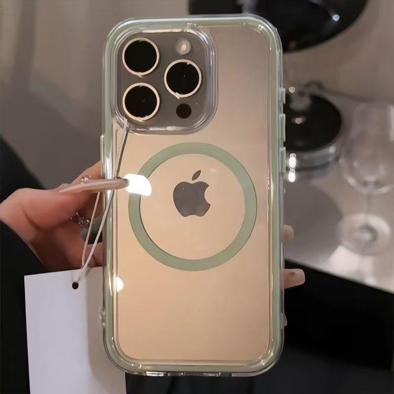 Ins Style Simple Candy Color Dazzling Magnetic Compatible with Apple 16/15 iPhone 13 XR/MAX Huawei Phone Case
