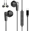 Eikokiwa Type C Wired Earphones HiFi Clear Call Ergonomic Design USB-C Compatible with iPhone Android Galaxy 3.5g