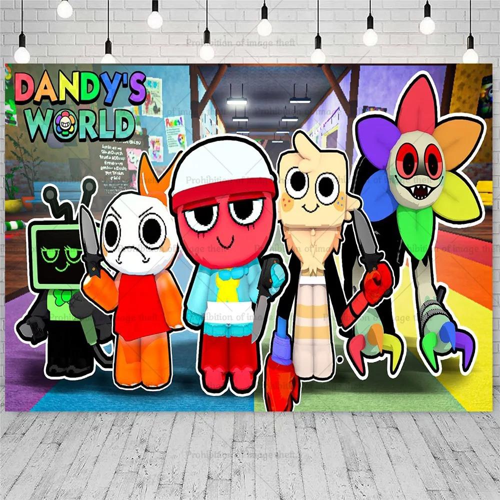 DANDY's World Theme Birthday Disposable Tableware Plate Banner Backdrop Cups Napkins Party Decor Balloon Cake Topper Gifts Props