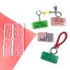2PCS Word Resin Molds Silicone Keychain Epoxy Casting Mold for Key Fob Luggage Tag for DIY 2Pieces Crafts Pendant Making