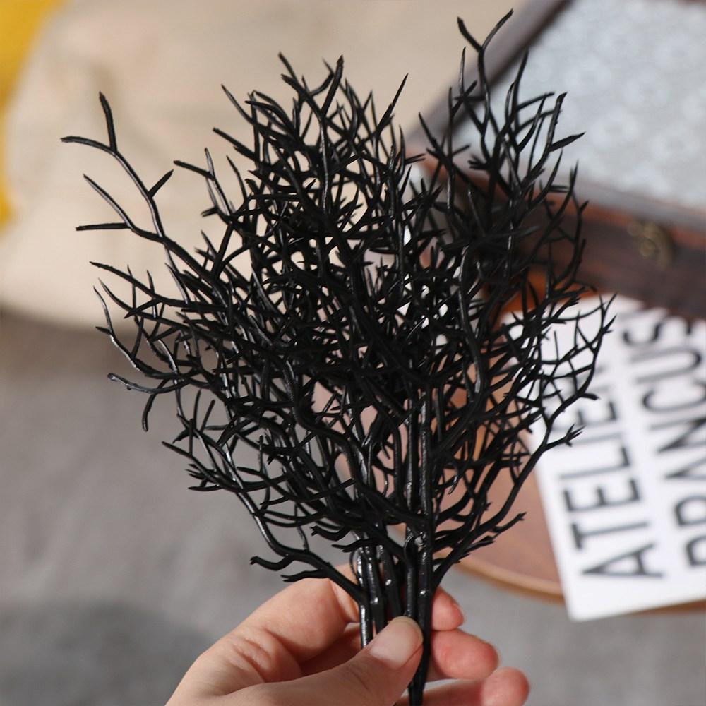 5pcs Black Artificial Plastic Tree Branch Antlers Shape Withered Branch  Halloween Day