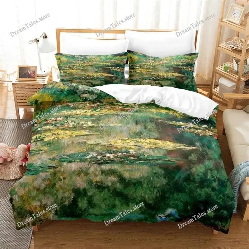 Monet Van Gogh Style Sky Oil Painting Bedding Set Duvet Cover 3d Bedding Fashion Design Decoration King Duvet Cover Set