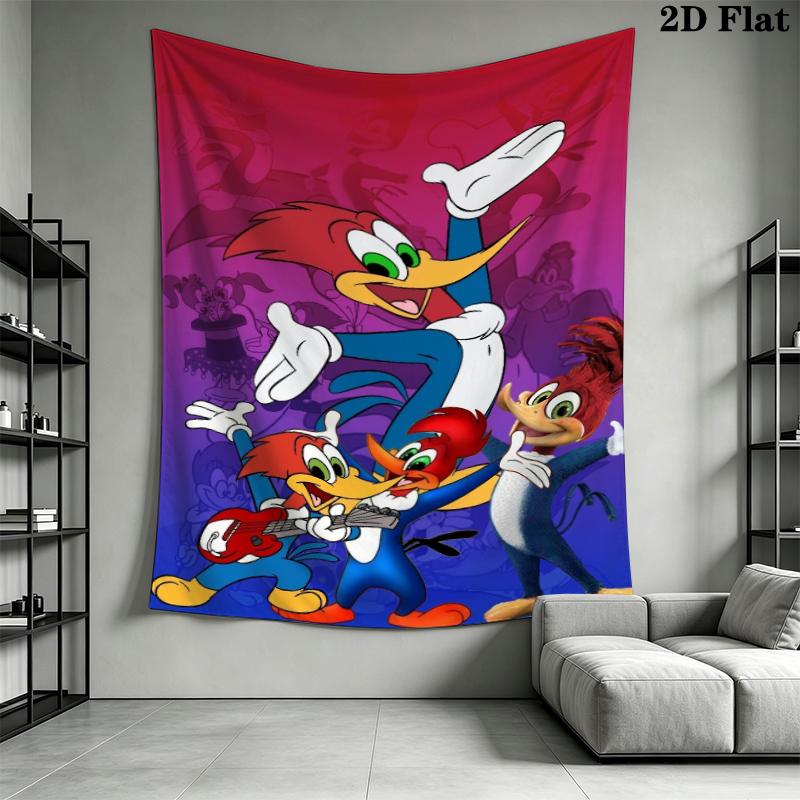 woody woodpecker Wall Tapestry Aesthetic Wall Hanging Printed Fabric Blanket Decorative Tapestries for Bedroom Living Room Home Decor