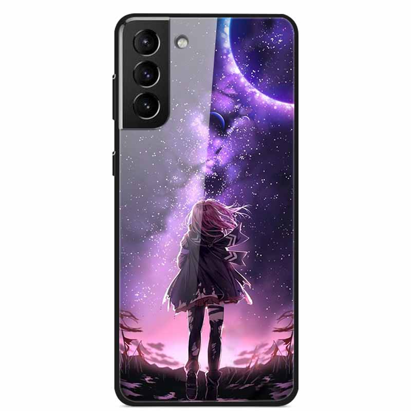 For Samsung S22 5G Cases S22Plus S22Ultra 5G Tempered Glass Hard Back Cover for Samsung Galaxy S22 Plus Case S22Ultra S22+ Cover