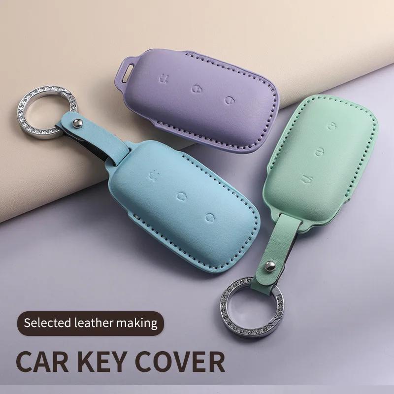 Pu Leather Car Key Case Cover For Geely Galaxy L7  Maxl6  1.5T Plus Car Remote Key Shell Anti-Scratch Holder Car Accessories
