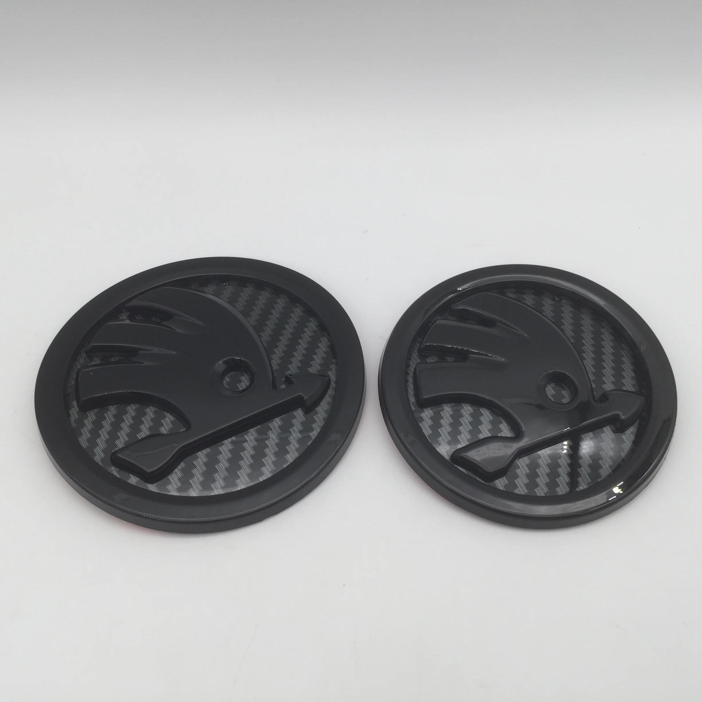 

Car Sticker 2025 New 2pcs 90mm 80mm for SKODA Car Front Grille Head Hood Bonnet Emblem Rear Tail Bumper Trunk Sticker Badge Styl 2pcs 80mm
