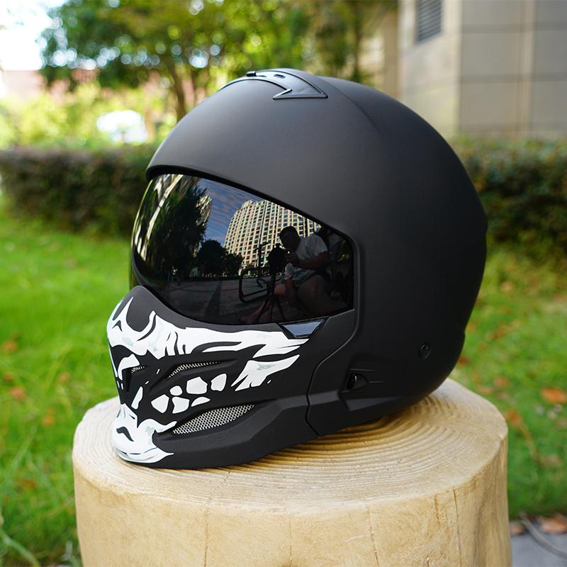 Scorpion Retro Motorcycle Helmet Removable Front Module Transparent Lens M L XL XXL Sizes Available for Motorbike Safety Gear