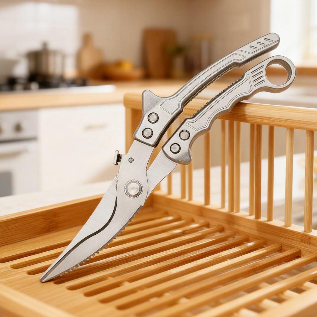 Stainless Steel Poultry Bone Scissors: Multifunctional Kitchen Shears for Chicken, Duck, Goose, and Meat