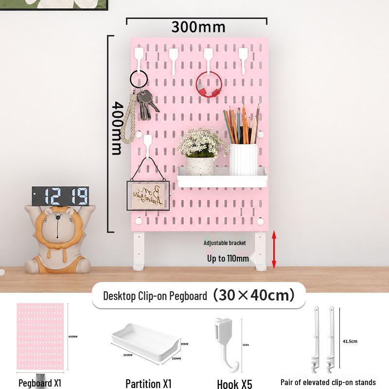 Desktop DIY Pegboard: Large Accessory Holder for Office or Home Desk, Clamp-Standing Storage, Hanging Rack, Countertop Decoration Display.