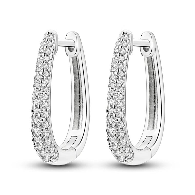 925 Sterling Copper Heart Snake Bone Pattern Cross Shell Zircon Four-pointed Star Earrings for Women Earring Fine Zircon Gifts