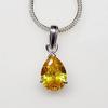 Yellow Sapphire Gemstone Pendant Astrological Pendant In Sterling Silver Yellow
