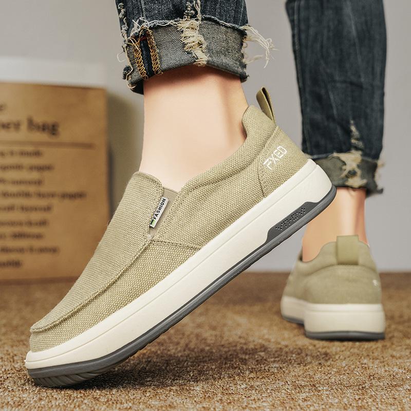 Men's Loafers, Old Beijing Cloth Shoes, Light, Breathable and Comfortable In Summer, Lazy People Pedal Casual Canvas Shoes