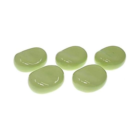 Set of 5 Green Fava Bean Chopstick Rests, Made in Japan, Mino Ware