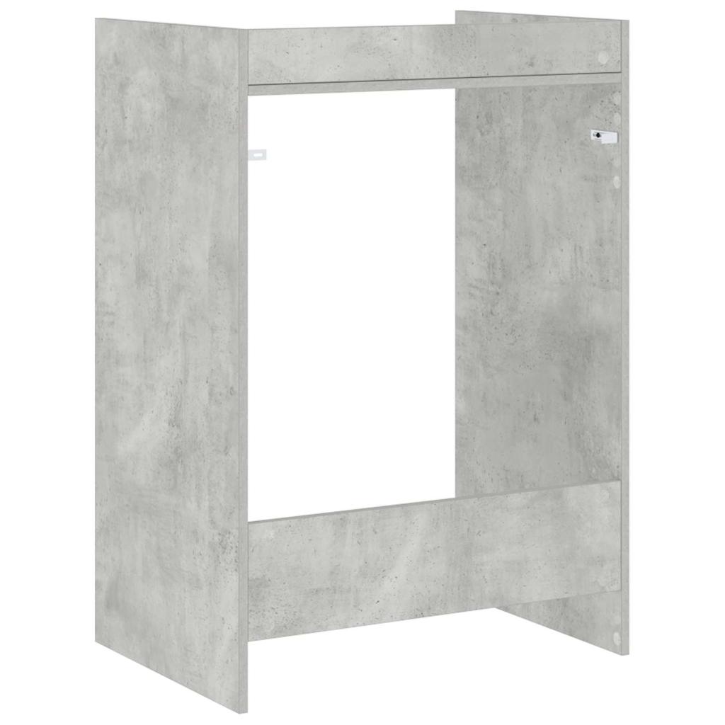 Washing Machine Cabinet in Concrete Look 67.5 x 48 x 97 cm Particleboard