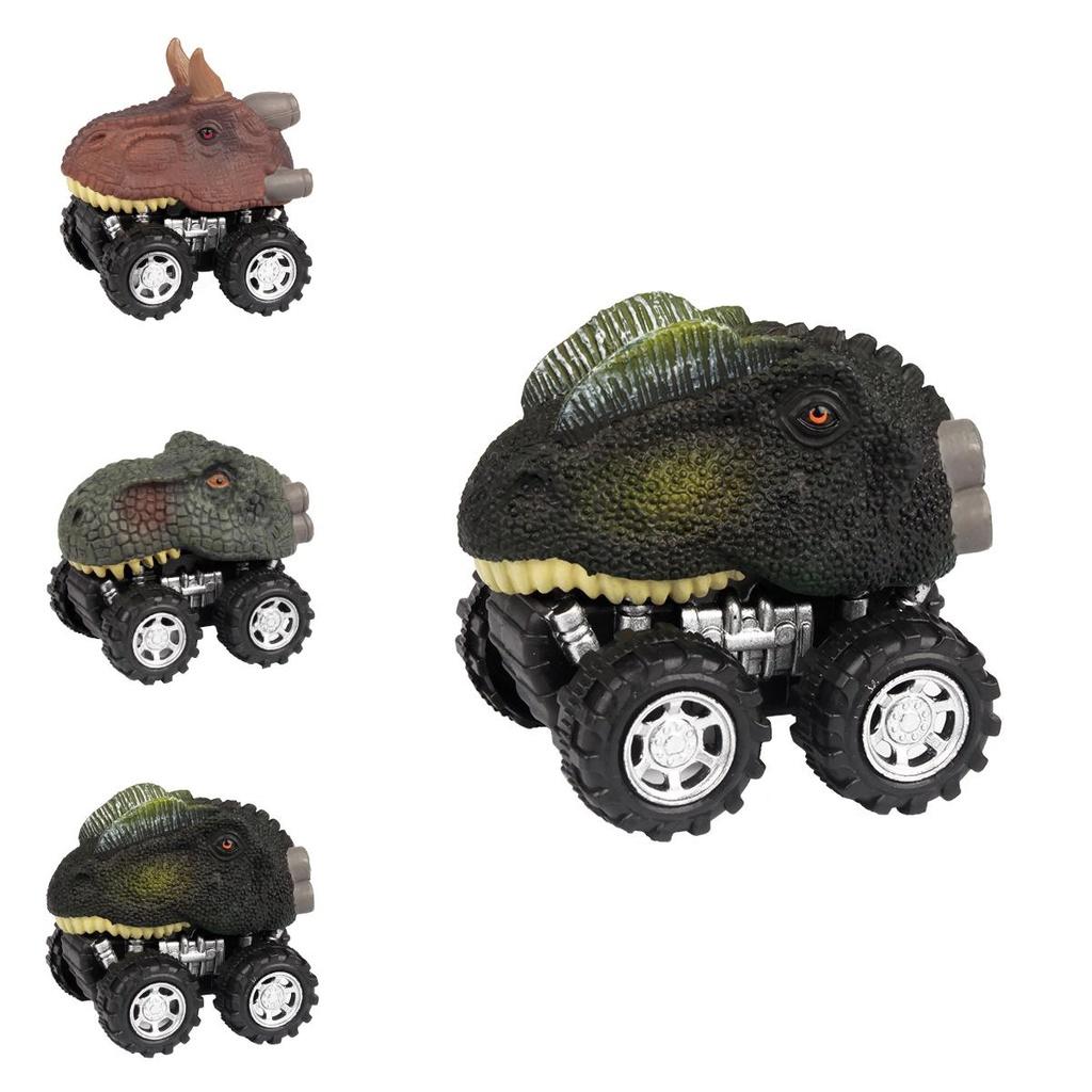 Set Of 6 Dinosaur Model Boomerang Cars Vibrant Mini Toy Gift For Kids