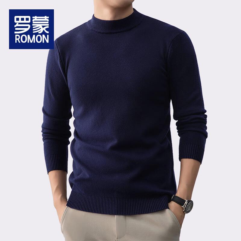 Romon Men's Thickened Warm Mock Neck Knit Sweater WLW8803