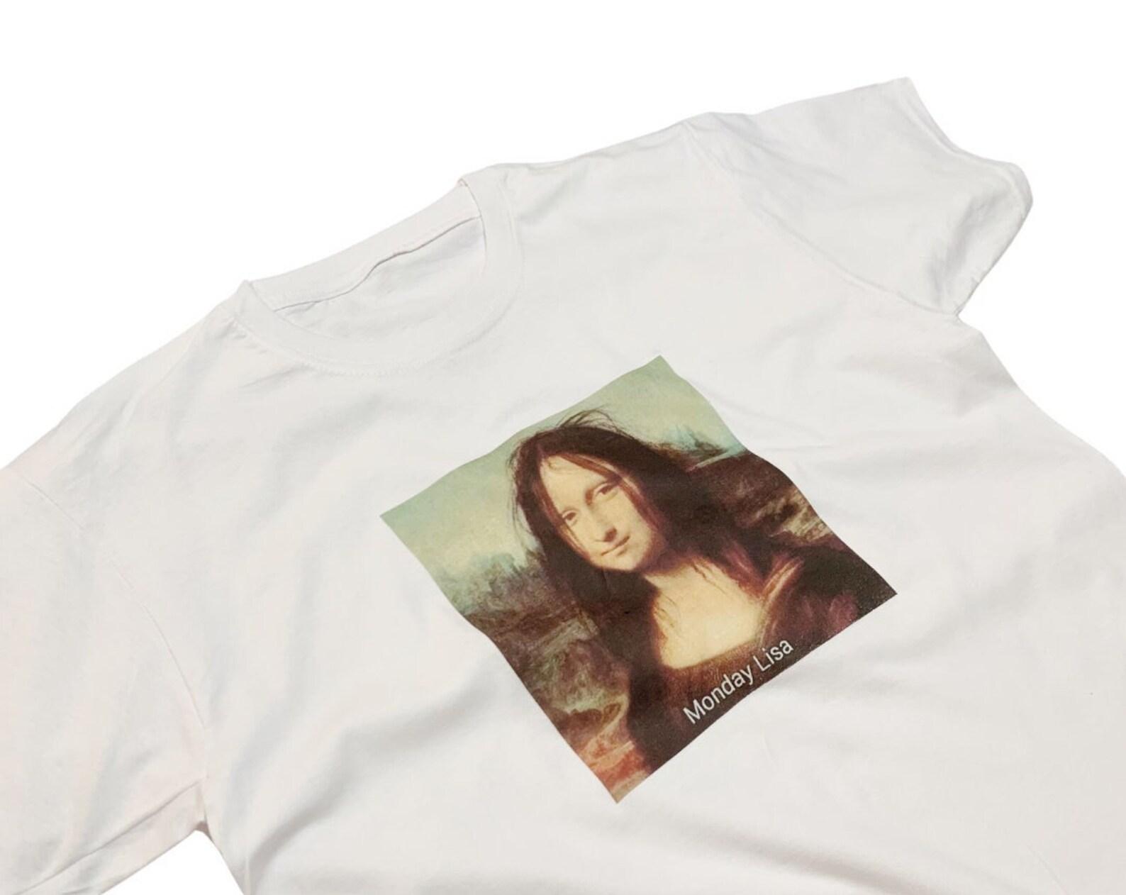 Funny Monday Lisa T-Shirt, Mona Lisa Parody M