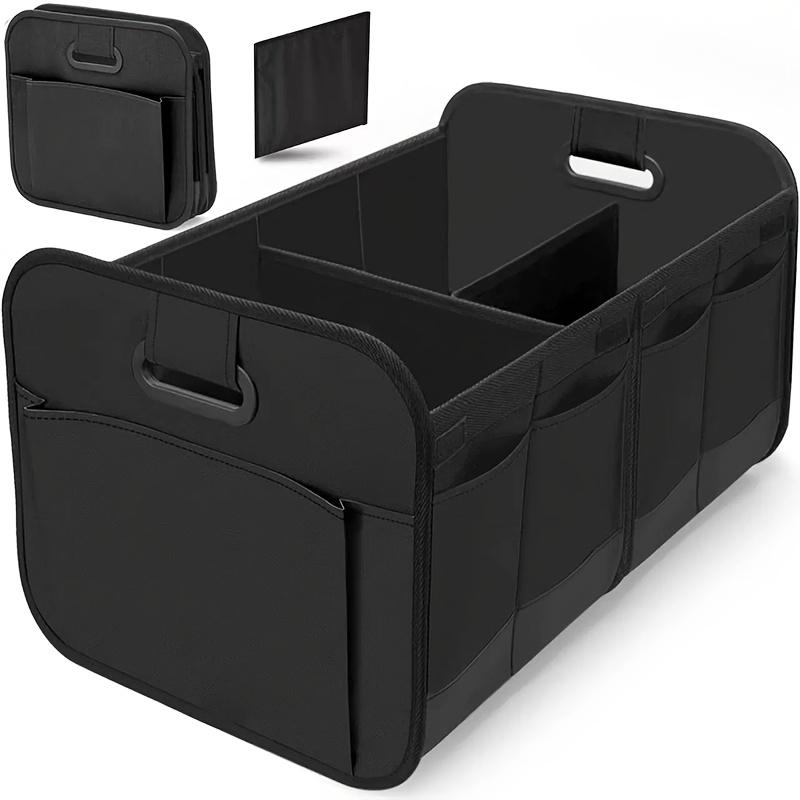 A car trunk storage box, featuring reinforced handles and multiple compartments, collapsible design,made from 600D Oxford fabric