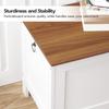 Wooden Finish Lift-Top Storage Chest with Safety Hinges