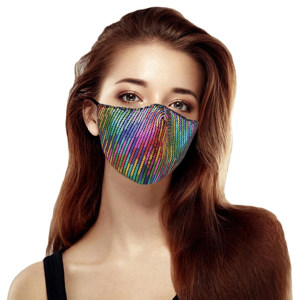 Buy Maelove 5PC Women Sequins Cotton Mask Washable Breathable Mask Festival Mask at affordable
