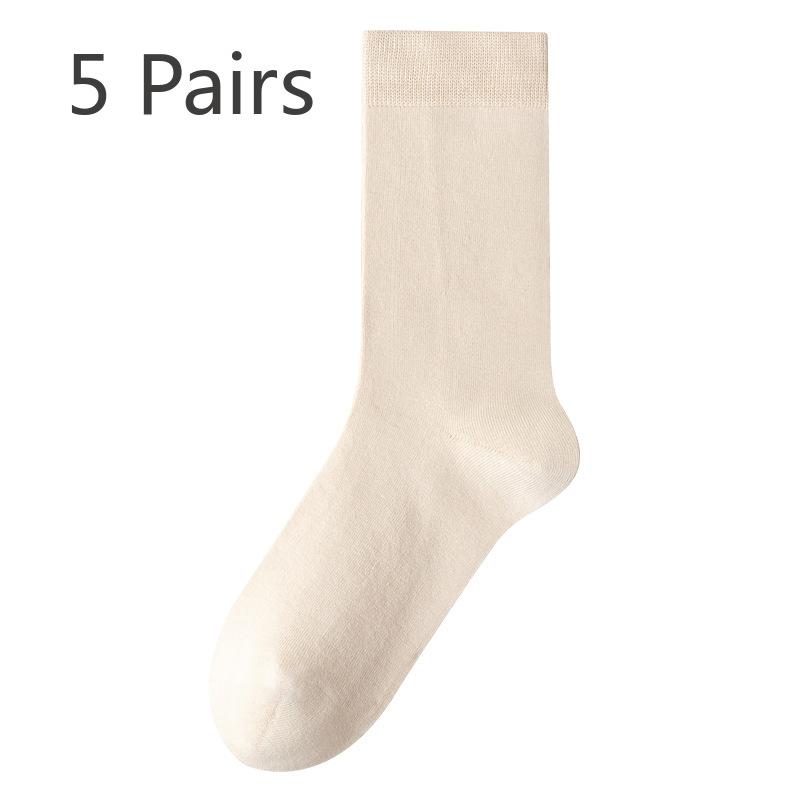 

5 пар женских весенних и осенних носков из чистого хлопка без косточек, впитывающих дезодорант 5 Pairs телесный