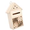 Casa de albine din lemn atrage mai multe hoteluri polenizatoare pentru insecte din lemn pentru albine, fluturi, buburuze