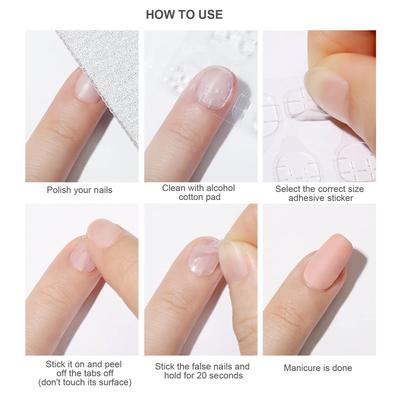 Double-Side Nail Glue Sticker Waterproof Breathable Jelly Double Sided Nails Adhesive Tabs for False Nail Tips Nail Glue