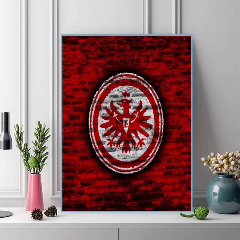 Eintracht Frankfurt logo Pattern 3pcs 100% Round Full Drill 5D DIY Diamond Painting Embroidery Cross Stitch Rhinestone Décor