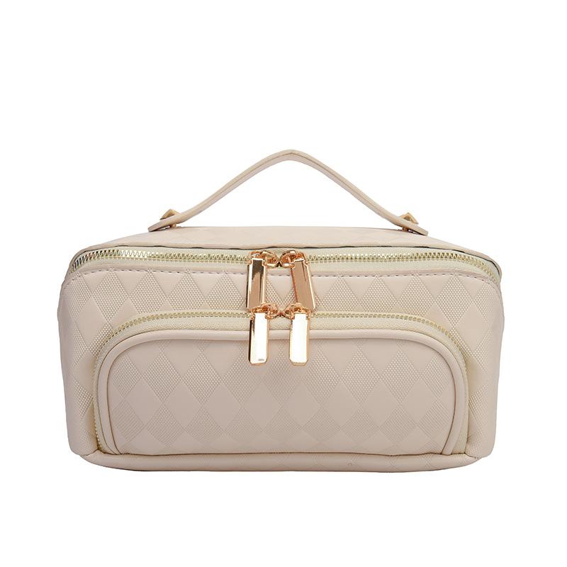 New PU Fashion Makeup Bag Cross Border Portable Advanced Handheld Travel Bag Waterproof Cosmetic Wash Storage Bag