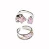 Pink Zircon Double-Layer Ring, Female Tide Light Luxury Niche Design, Ring Fashion Personality Opening Adjustable Index Finger Ring