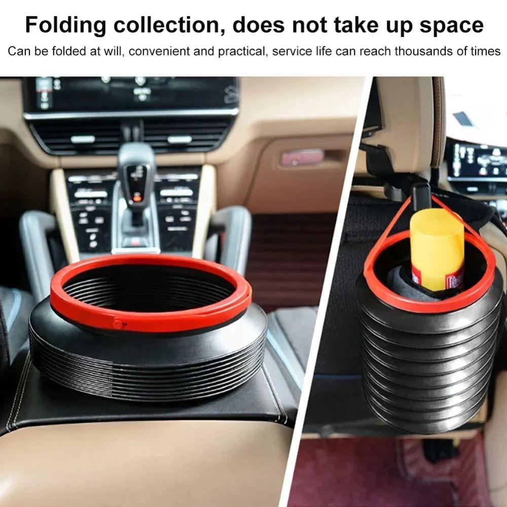 Portable Car Trash Can Mini Folding Bucket Multifunction Foldable Bucket Auto Interior Accessories