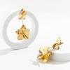 Accessories Metal Petal Flowers Niche Earrings Retro Versatile Cold Style Tassel Stud Earrings for Women