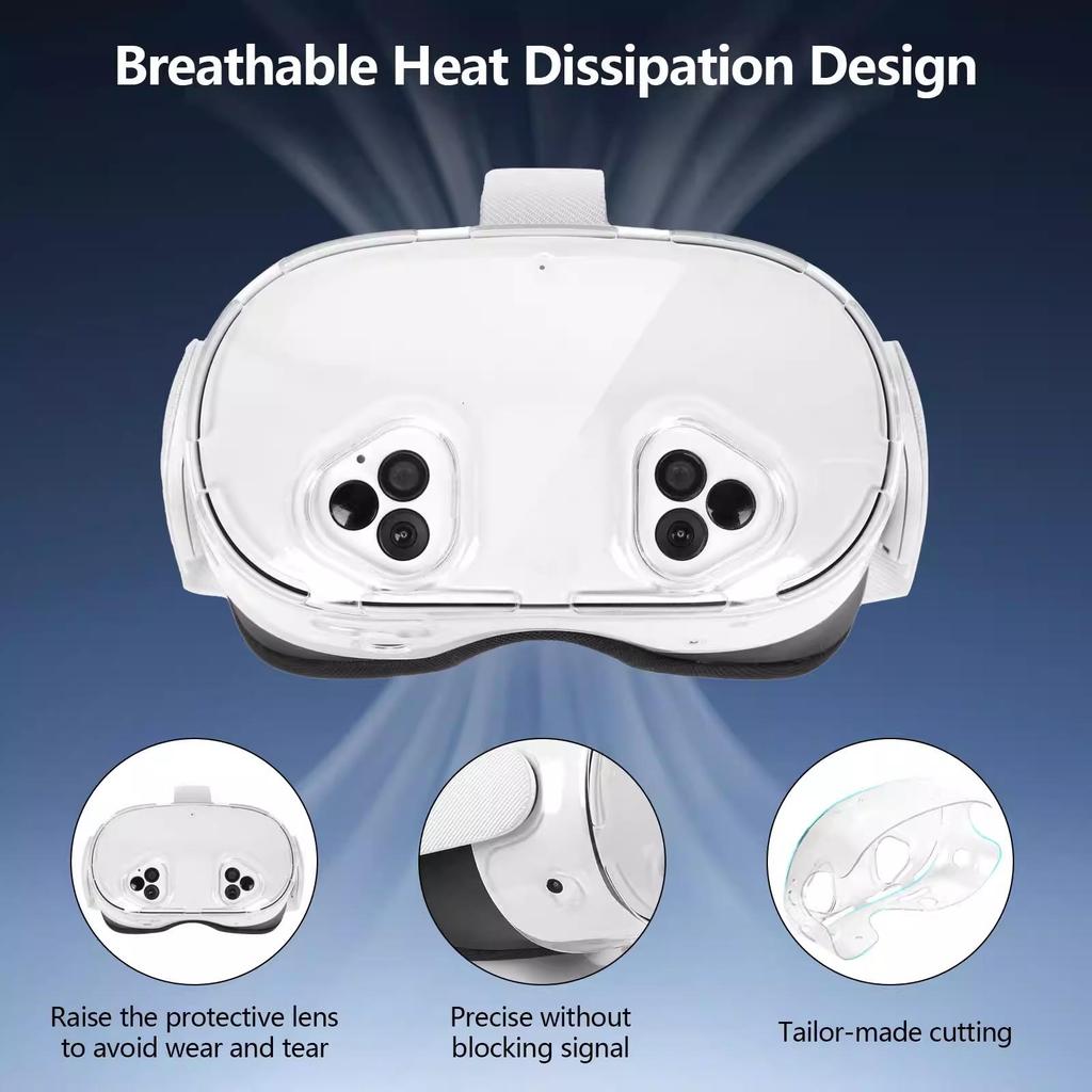 For Quest 3S Transparent Protective Case – Anti-Scratch, No Signal Blocking, Easy-Clean VR Cover