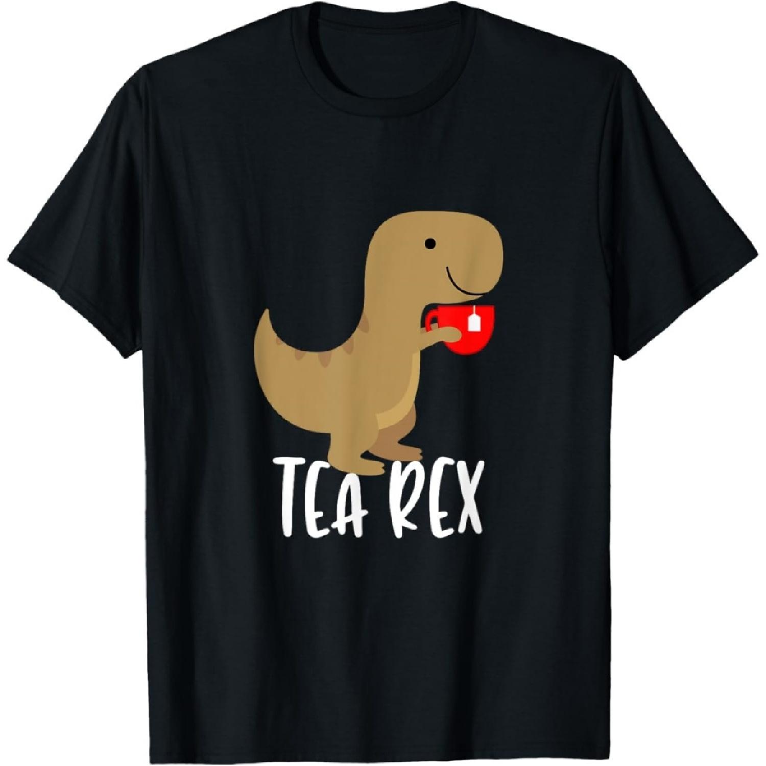 

Tyrannosaurus T-Rex Holding A Cup Of Tea Rex T-Shirt XXXXXL чорний