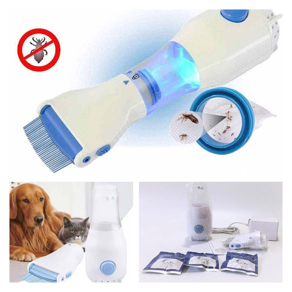 Electric Uk Vacuum Head Lice Comb Brush Pet Dog Flea Filter Remover Treatment