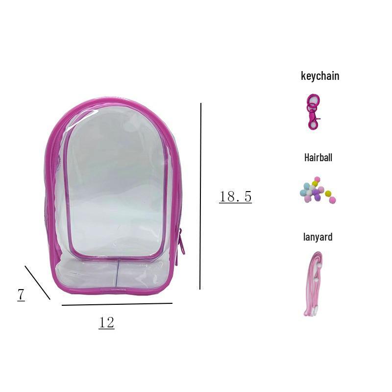 18.5cm Cotton Doll Pull Figure Blind Box Stroller Bag - Dustproof, Thickened, Clear PVC Hanging Doll Bag